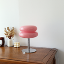 Luminária de Mesa Moderna Vidro e Inox