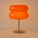 Luminária de Mesa Moderna Vidro e Inox